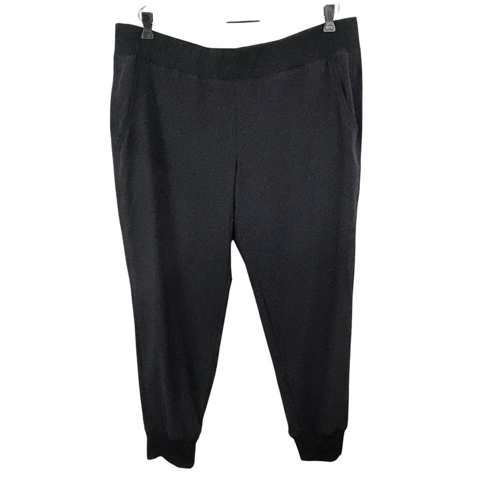 EDDIE BAUER Womens Athletic PANTS Joggers XL 16 18 Black Pull On Athleisure Yoga